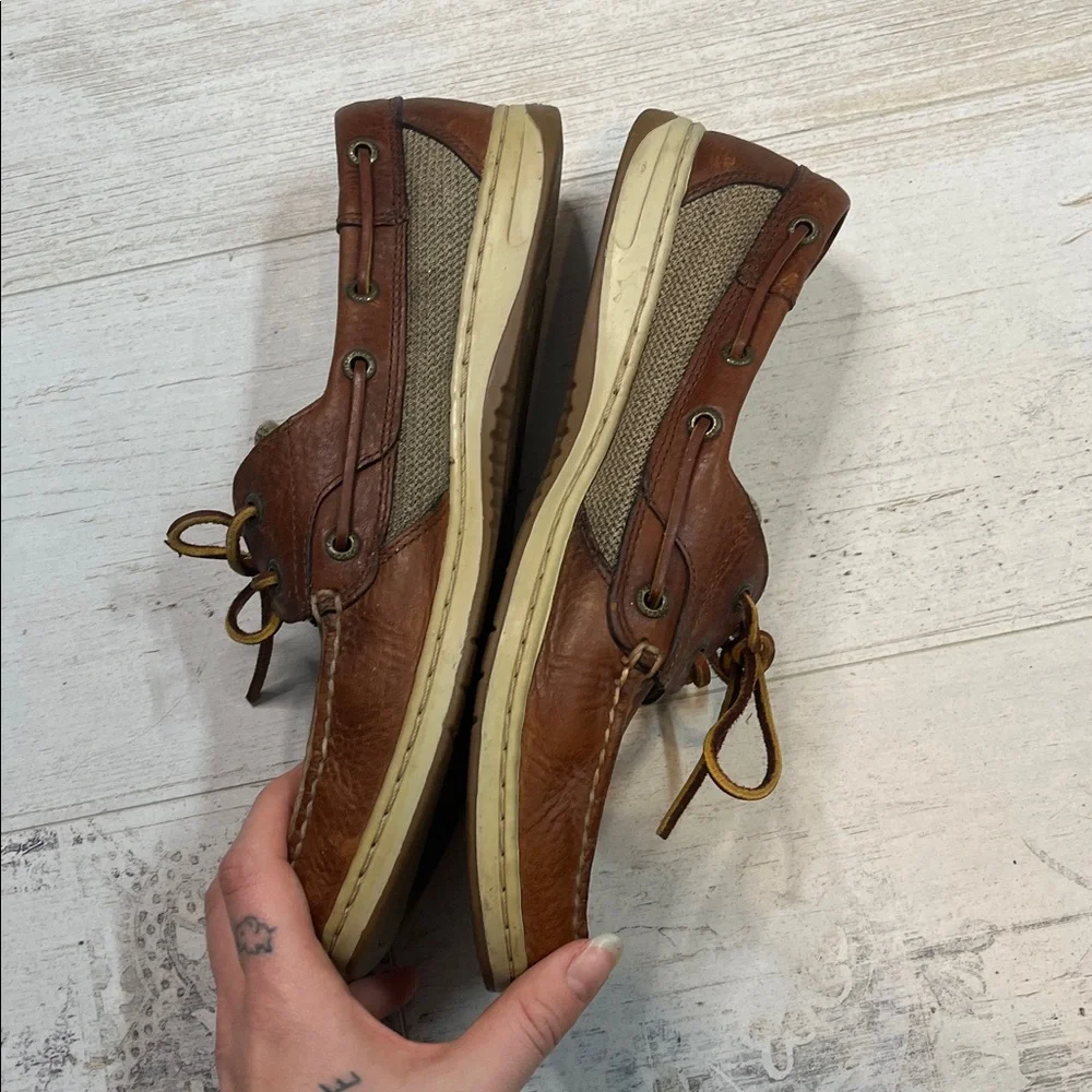 Sperry Men's Brown Leather Boat Shoes Size 11